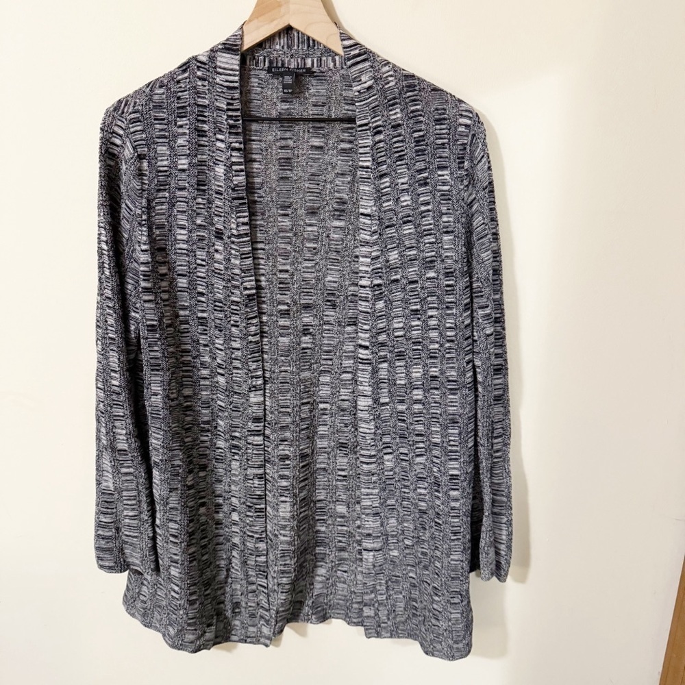 Eileen Fisher Womens Silk Linen Blend Cardigan Size XS Casual Business Office
